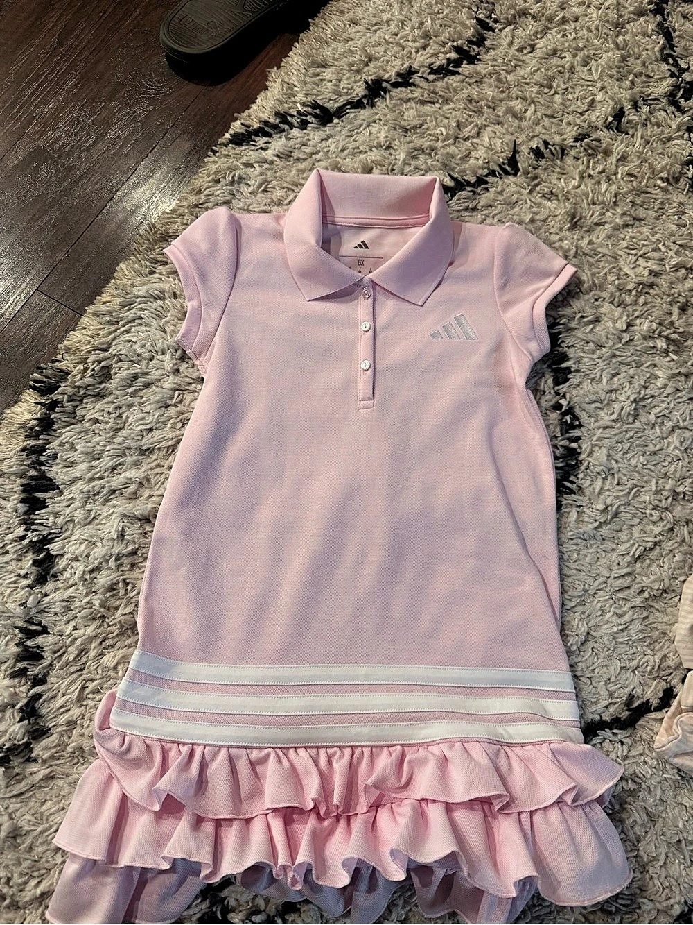 Adidas Kids Ruffle Polo Dress Pink